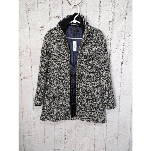 J. Crew Yulia Italian Wool Blend Lined Grey Sparkle Coat Winter Size Sz 0 NWT